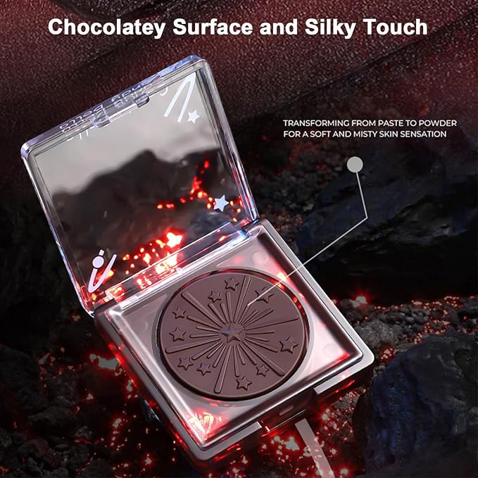 Color Changing Black Cream Blush, Embossed Miracle Balm Blush for Cheek & Eyes & Lips, Multi Glow Face Balm with a Puff, Hydrating, Creamy, Lightweight & Blendable Color, for Dewy Radiant Finish
