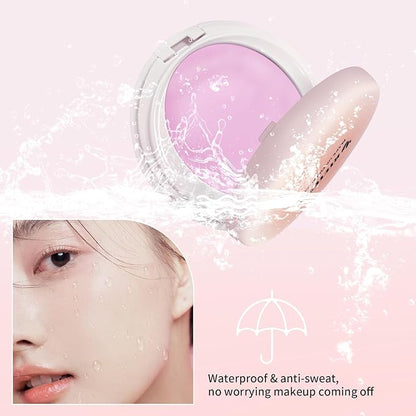Jelly Pressed Setting Powder, Oil Control Face Pressed Powder for Makeup, Powder-free Makeup Setting Cream, Flawless Matte Long Lasting Finishing Lightweight Waterproof Face Cosmetics 0.24 Oz
