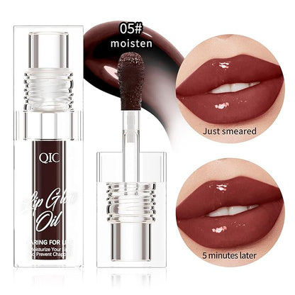 Magic Color Changing Lip Gloss, Warm Change Moisturizing, Long Lasting Nourishing Big Brush Lip Oil (#6)