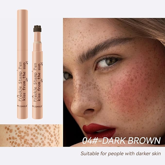 Freckle Pen Henna Freckles Sweatproof Waterproof Long Lasting Small Faux Freckle Stamp Foundation Spot,Natural Lifelike Freckle Makeup