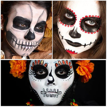 White Face Body Paint Halloween Cosplay Clown Zombie Costume Sfx Makeup Professional Oil Based Cream Face Paint Palette for Adults and Kids