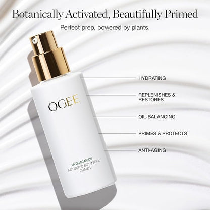 Ogee Makeup Primer - Activated Botanical Face Primer for Oily Skin & All Skin Types - Hydrating Primer with Jojoba Oil & Hyaluronic Acid - 73% Organic Ingredients & Made in USA