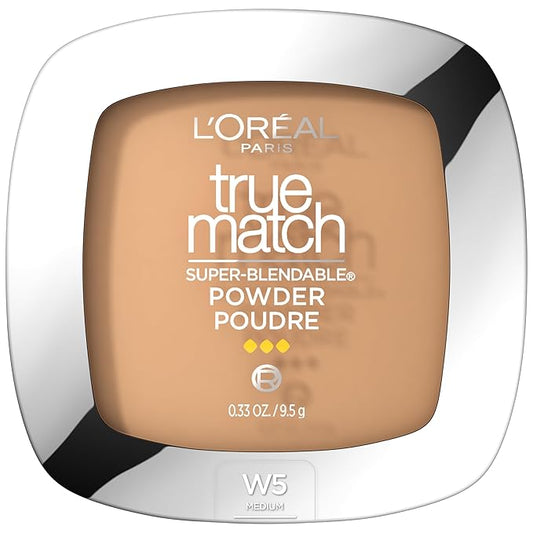 L'Oreal Paris True Match Super Blendable Oil Free Foundation Powder, W5 Medium, 0.33 oz Packaging May Vary