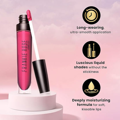Frankie Rose Cosmetics Lip Gloss | Non-Sticky Formula, Long Lasting Lip Gloss, Bold Pigment & Hydrating Lip Gloss, Crushed Berries Glossy Lip Gloss, 20g