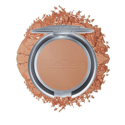 T. Leclerc Compact Pressed Powder - Super-Blendable Face Makeup Longwear Portable Matte Finish Radiant Natural Medium to Full Coverage Airbrushing Mineral Base For Pores & Imperfections (Doré)
