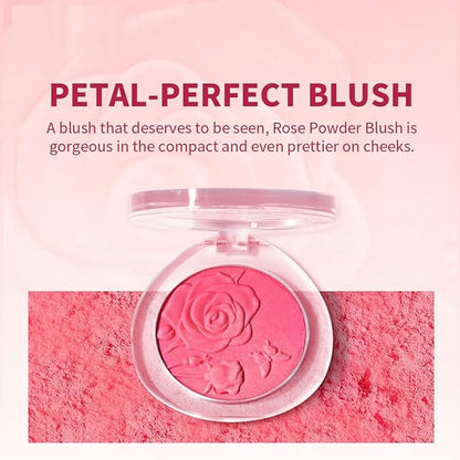 MAEPEOR Embossed Blush 8 Colors Lightweight Natural Look Matte Face Blush Long-Lasting Highly Pigmented Powder Blusher (Color 02)