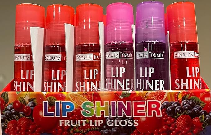 Lip Shiner Roll-On Fruit Lip Gloss By ; 6 Piece Assortment Set, 0.25Oz / 7G Each