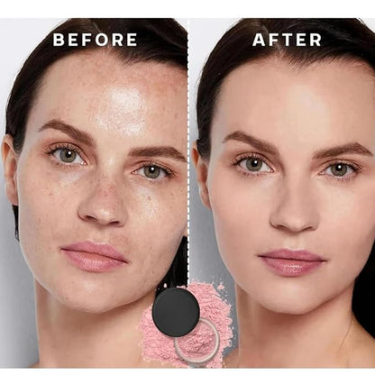 Luminance Pink Setting Powder Milano,Ultra Pink Setting Powder Loose Blurring for Oily Skin, Long-Lasting Waterproof Luminance Korean Powders with Puff & Brush for All Skin Tone