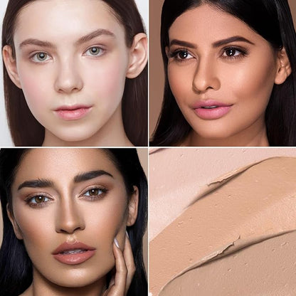 Boobeen Waterproof Full Coverage Foundation Makeup, Creamy Skin Foundation Concealer, Lightweight And Long-Lasting Buildable Coverage For Flawless Finish