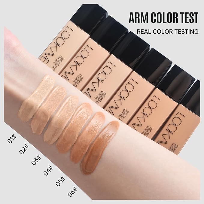 LAMUSELAND Full Coverage Foundation Makeup, Matte Liquid Waterproof Long-lasting Oil-free Foundation Stick Concealer for All Skin (04, M)