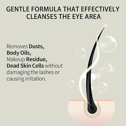 Lash Shampoo Bulk, Eyelash Cleanser for Extensions 1 Liters, Safe Makeup Remover, Non-irritating or Burning Formula Eyelid Foaming Cleanser for Professional Salon and Home Use (Classic Charm-1L)