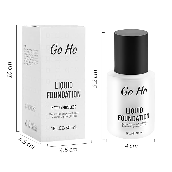 Go Ho White Liquid Foundation,Full Coverage White Foundation Color Corrector Demi Matte Finish for Goth Clown Makeup, Daily,Cosplay, Halloween Makeup