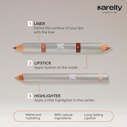 SARELLY CREATIVO LAB | Vegan Beauty Makeup Kit 5 in 1 | Lipstick Lip Liner Highlighter Makeup Sharpener & Mirror | Cute Stuff | Tamarind Reduction Ravioli