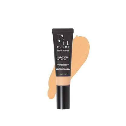 Sweat-Proof Liquid Foundation - Long-Lasting, Buildable, Matte Finish, SPF 15+, Mineral-Infused, Non-Comedogenic, Lightweight, 24-Hour Coverage, Vegan Make Up (Toned)