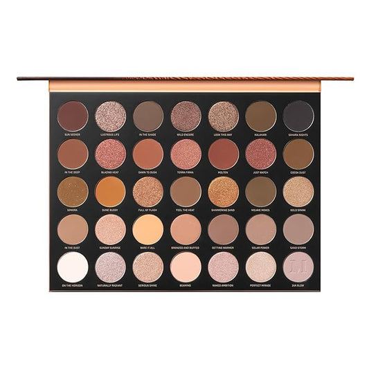 Morphe 35XO & 35U Cosmetic Palettes - Natural Flirt and Gilded Desert Eyeshadows - Made to Build, Blend & Layer for Everyday, Versatile Makeup Looks - (2 Count, 1.98 oz each)