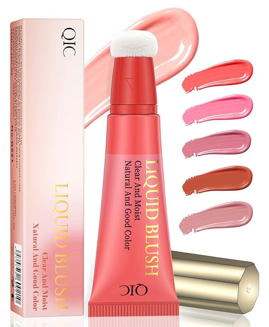 POPMISOLER Liquid Blush for Cheeks, Natural Matte Blush Wand with Cushion Applicator Long-wearing Soft Cream Blush Stick for Cheeks and Lips Blendable Stick Blush Makeup Liquid Cheek Blush, Nude Pink