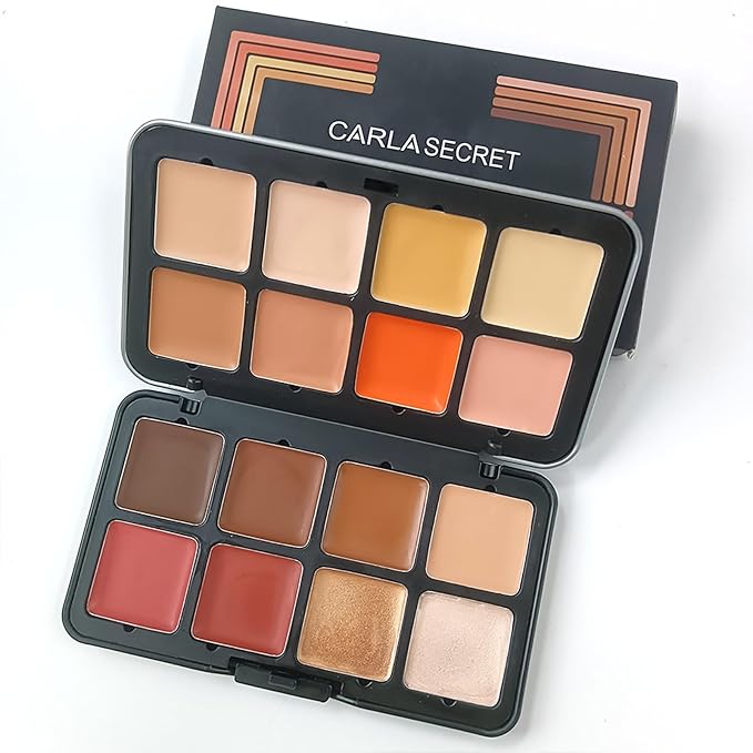 16 Colors Full Coverage Concealer Palette and 11 Pcs Makeup Brush, FantasyDay Long Lasting Lightweight Creamy Formula Xmas Makeup Contour Kit Color Corrector Conceal Moisturizing Foundation Camouflage