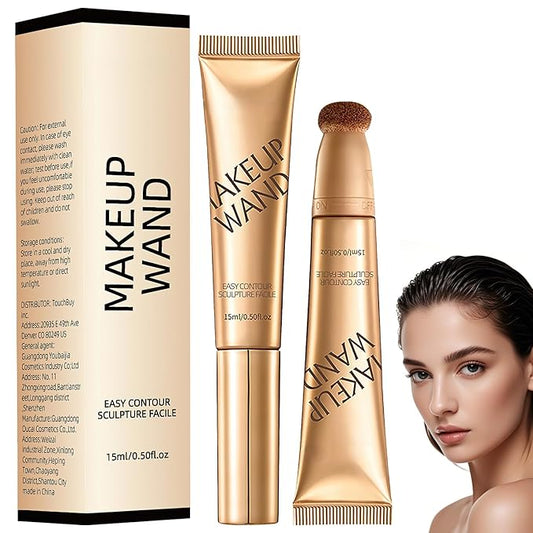 Summaryas Contour Wand & Blush Wand Duo, 2025 New 2 In 1 Women Contour Beauty Wand, Liquid Blush Wand With Applicator, for Skin Highlighting, Correcting (Contour Wand, 1pc)