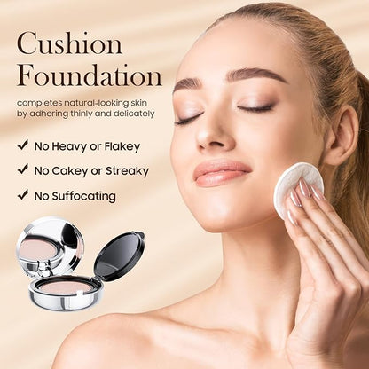 Air Cushion CC Cream Foundation, Moisturize BB Cream Makeup Primer Create Flawless & Natural Face Makeup, All-Day Hold, All Skin Types (Natural)