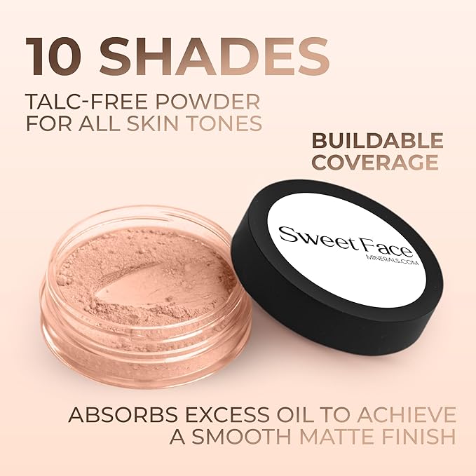 Light Tan Foundation (30g Full Size Sifter Jar) Matte Mineral Makeup Loose Powder Bare Face Full Coverage Long Lasting All Natural Noncomedogenic for All Skin Types Airbrushed Finish SPF 30