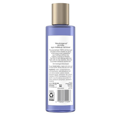 Neutrogena Oil-Free Eye Makeup Remover & Cleanser, Gentle & Non-Greasy Makeup Remover for Waterproof Mascara, 8 fl. Oz, 2 Pack