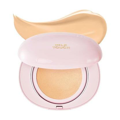 milktouch Cushion Foundation, 24H Flawless Skin, Radiant Shine, No Oxidation, Long-Lasting, Non-Creasing, 60% Hydrating Skincare Infused Korean Foundation, Valentines Gifts (23W Vanilla Beige)