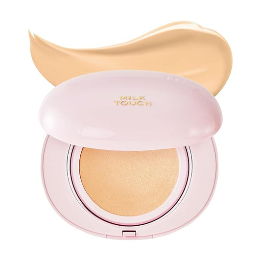 milktouch Cushion Foundation, 24H Flawless Skin, Radiant Shine, No Oxidation, Long-Lasting, Non-Creasing, 60% Hydrating Skincare Infused Korean Foundation, Valentines Gifts (23W Vanilla Beige)