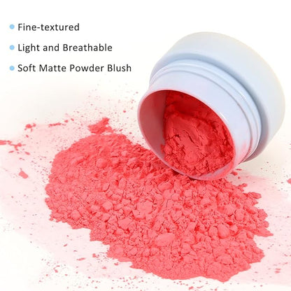 Boobeen Air Cushion Matte Blush for Cheeks, Natural Highly Pigmented Makeup Easy to Blend, Long-lasting Loose Powder Compact