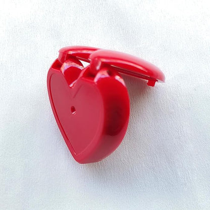 5 Pieces Mini Heart Shaped Eyeshadow Palette Refillable Eye Shadow Dispenser Empty Lipstick Container Case Travel Plastic Cosmetic Container with Mirror for DIY Makeup Container, Red
