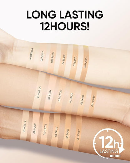 Cushion Foundation | Cover All Perfect Air Cushion | SPF 35 PA++++ | Oil-Control Waterproof Fondation Sweatproof Matte Finish Poreless Foundation Flawless BB Cream CC Makeup