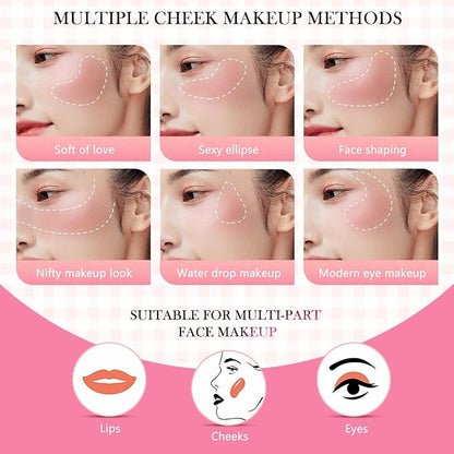 Cream Blush Stick for Cheeks - 2 in 1 Multi Makeup Blush with Brush for Cheeks Tint & Eyes & Lips, Waterproof Smooth Creme Texture, Long-lasting Wear All Day, #02 Rose Red