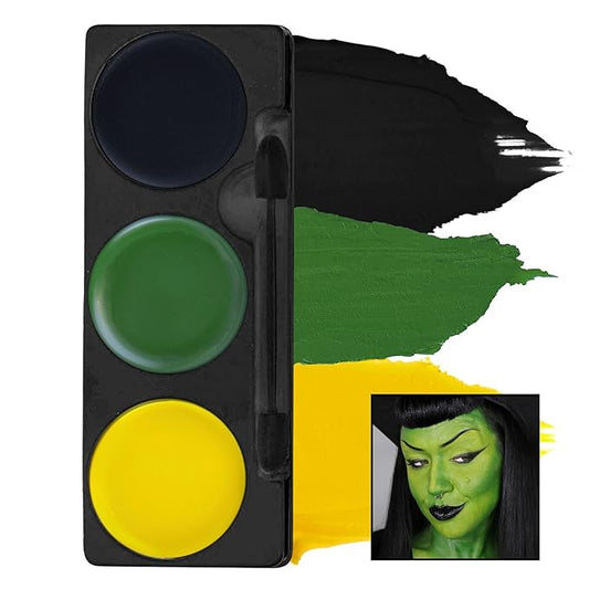 Mehron Makeup Tri-Color Character Makeup Palette | Halloween, Special Effects and Theater Cream FX Palette | Face Paint .7 oz (20 g) (GHOUL WITCH)