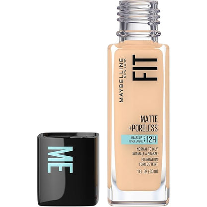 Maybelline Fit Me Matte + Poreless Liquid Foundation & Pressed Powder Makeup Bundle, Classic Ivory & Natural Ivory, 1 Count Each