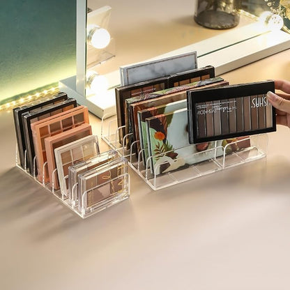 2PCS Makeup Palette Organizer,Eyeshadow Palette Organizer,Eyeshadow Storage Holder with 7 Compartments - Sturdy beauty storage, compact organizers for eyeshadows, lipsticks, and cosmetics.