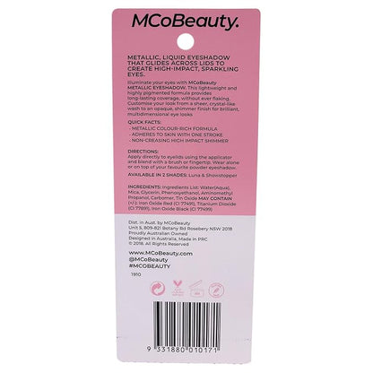 MCoBeauty Metallic Eyeshadow Long Lasting Liquid - Easily Blendable - Highly Pigmented - Foolproof Formula - Gloss Finish - For Brilliant, And Multidimensional Eye Looks - Luna - 0.27 Oz