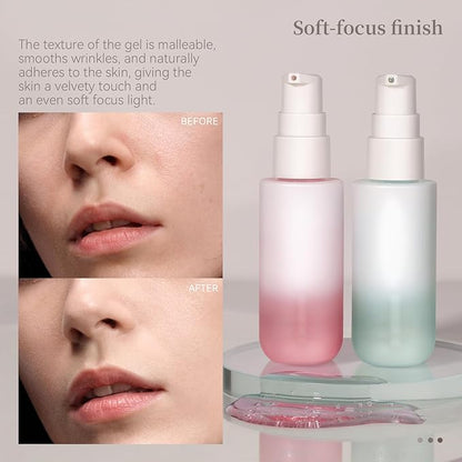 Hydrating Face Primer, Moisturizes Smooth Skin, Long-lasting Moisturizing Foundation Face Primer, Makeup Base Primer, Pores Fine Lines Minimizer with Glycerin, Green