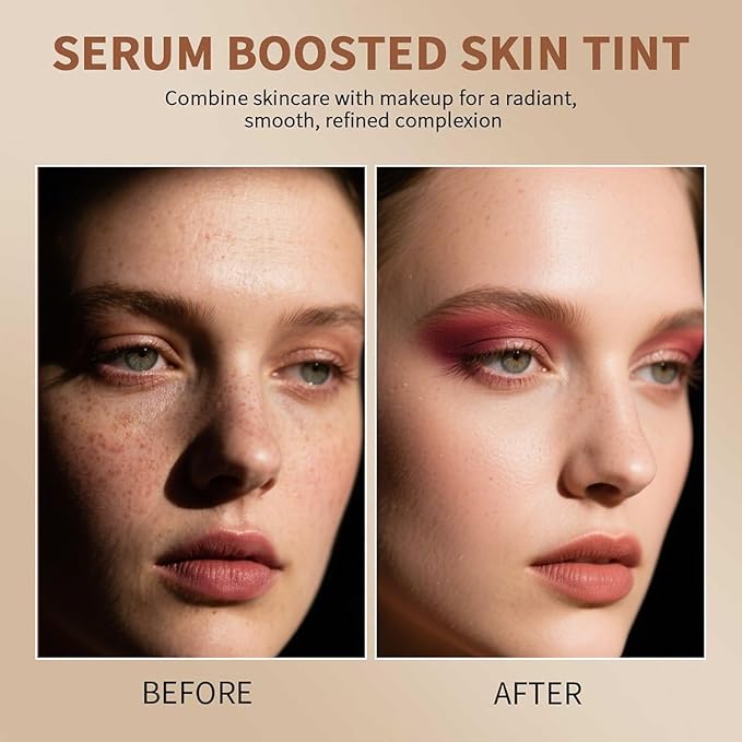 Beauty Balm Serum Boosted Skin Tint, Solid Tinted Serum Boosted Skin Tint Balm, Facial Color Correct, Radiant & Dewy Finish, Face Tinted Foundation, Contour Stick for Face Makeup (#03)