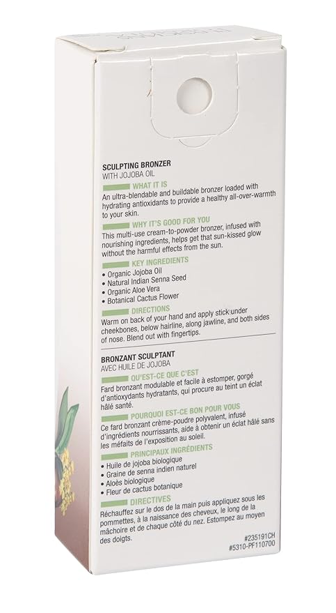 Physicians Formula Organic Wear All Natural Sculpting Face Bronzer Makeup Stick Mocha, Dermatologist Approved, 2- Mocha