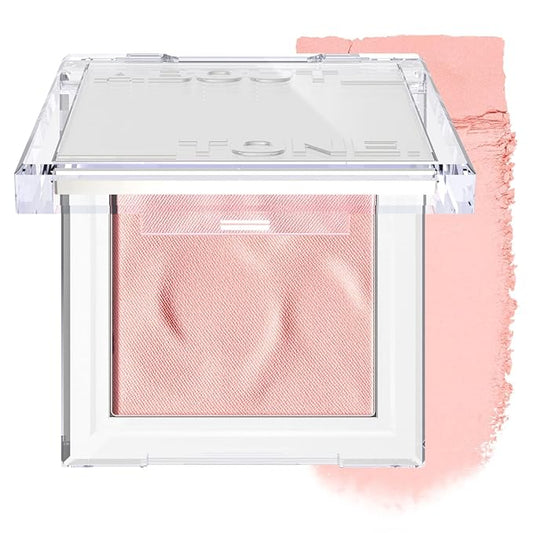 Fluffy Wear Blusher - Pressed Powder Cheek Blush with Airy and Soft Matte Blurring Finish Blendable & Buildable Natural Color Korean Makeup Vegan (09 DOLLISH MILKY CORAL)
