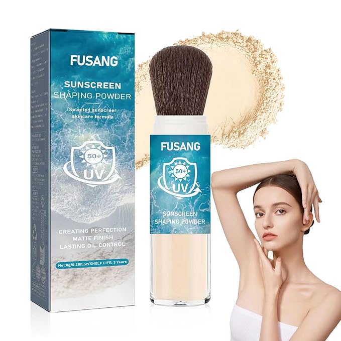 Mineral Powder Sunscreen for Face,Sunscreen Powder SPF 50 PA++++,Long Lasting Oil Control Scalp Sunscreen Powder,Breathable Brush On Sunscreen Powder for All Skin