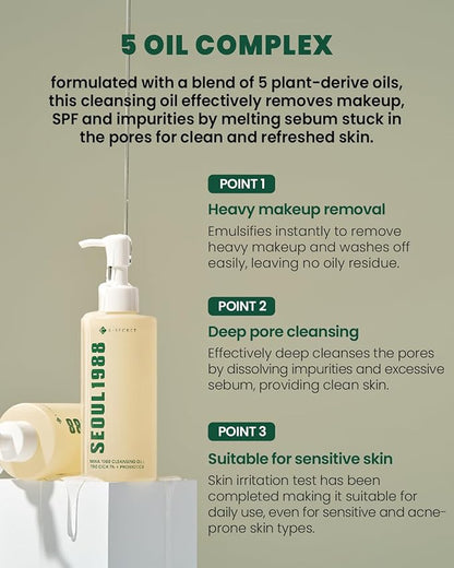 KSECRET SEOUL 1988 Cleansing Oil : Pine Cica 1% + Probiotics, 200ml/6.76fl.oz.