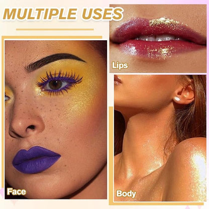 ecofavor Highlighter Makeup Palette, Long Lasting New Formula, Dazzling Yellow-Gold Shimmer, Sheer Gold Base, Ideal for Face and Body Contour and Cheek Highlight (#03) Yellow-Gold Dazzling Shimmer,#3