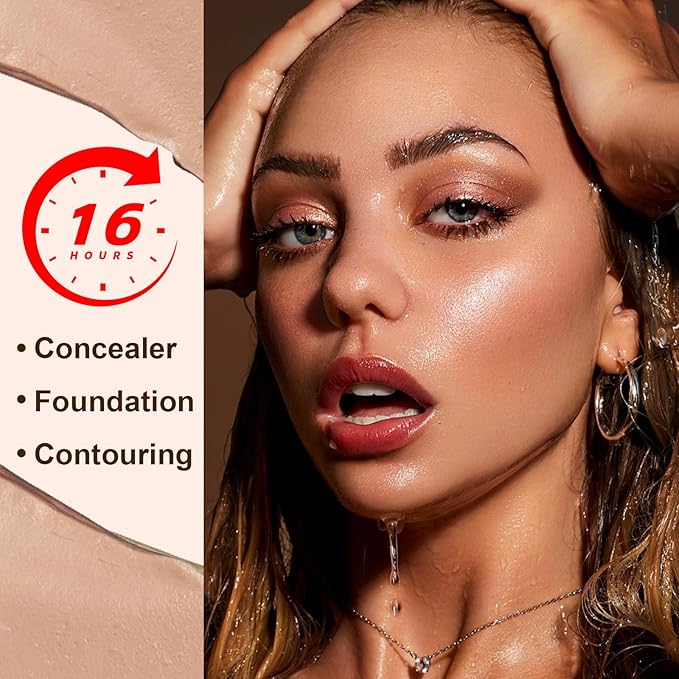 Boobeen Contouring Stick, Cream Matte Foundation Concealer Makeup, Contour, Highlight and Concealer, Longwear Contour Foundation Face Stick, Flawless