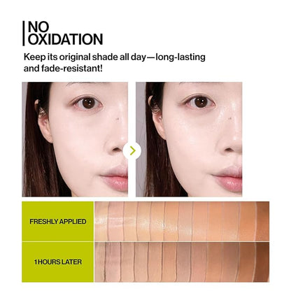 UNLEASHIA Foundation Makeup Healthy-Green Cushion Refill - 15g, Lightweight Buildable Coverage, Vegan Makeup, Natural Satin Finish(21N)