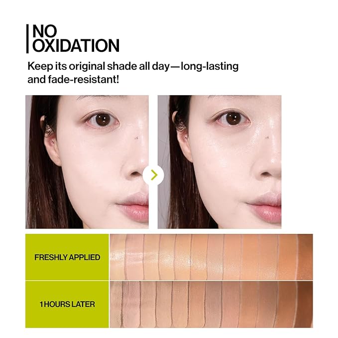 UNLEASHIA Foundation Makeup Healthy-Green Cushion Refill - 15g, Lightweight Buildable Coverage, Vegan Makeup, Natural Satin Finish(21W)