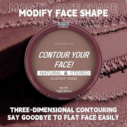 5-Color Matte Makeup Powder Compact, Long-Lasting Waterproof Foundation, Oil-Control, Non-Caking (5#, 1 Count (Pack of 1))