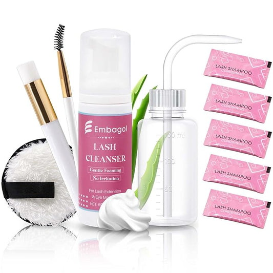 Lash Shampoo Concentrate Kit Lash Cleaning for Eyelash Extensions Anti-allergic Hypoallergenic and Non-irritation Cleanser for Salon & Home Use(Lash Shampoo Refill Kit)