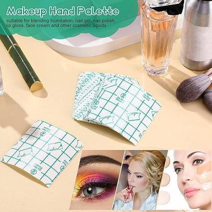 100pcs Makeup Hand Palette Waterproof PU Film Self Adhesive Disposable Makeup Mixing Palette