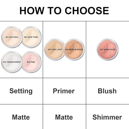 Mineral Powder Foundation, SPF 35, Sunscreen Lightweight Loose Powder, Skin-Improving, Buildable Coverage, Natural Glow Base Makeup (#06 Medium Beige Foundation Makeup)