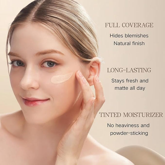 Be auty Balm Skin Tint Stick - Tinted Moisturizer for Face - Multi-Use Foundation Stick Full Coverage - Tinted Solid Serum Foundation Balm for Contour Concealer, Natural Finish